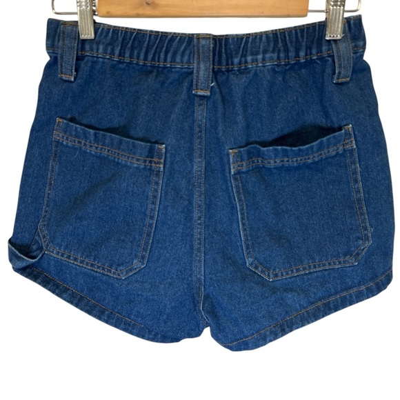 Women's Ultra High-Rise Cargo Utility Midi Denim Shorts - Wild Fab Sz 6 - Picture 6 of 7